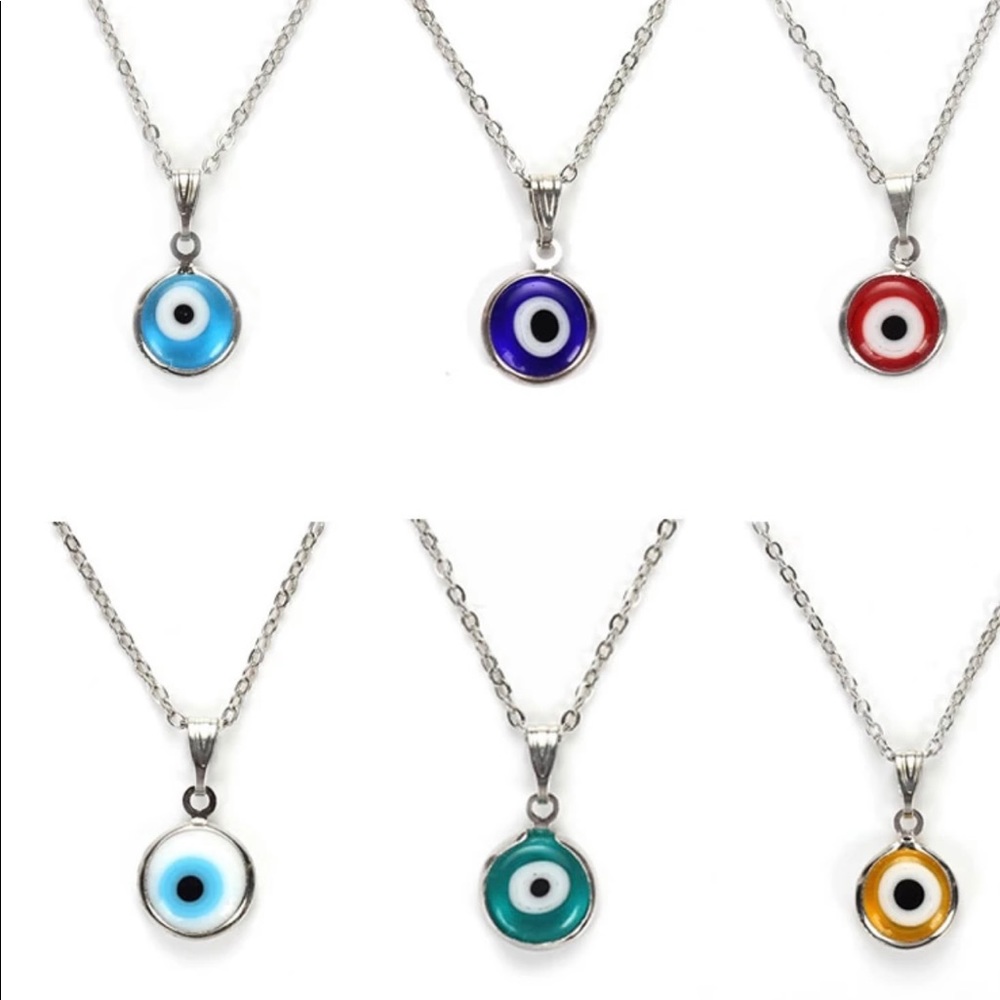 EVIL EYE Colorful Evil Eye Pendant Choker Necklace